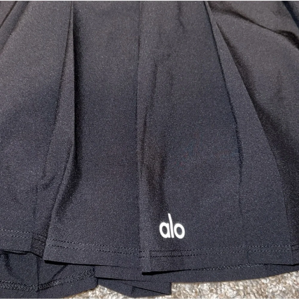 Alo Yoga Varsity Mini Tennis Skirt Black Size Small